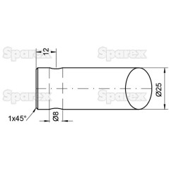 Ząb ładowacza - Zakrzywiony 456mm, (Okrągły) Zastępuje: GR25