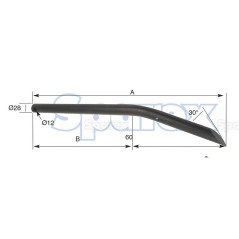 Ząb ładowacza - Zakrzywiony 560mm, (Okrągły) Zastępuje: 5500029 