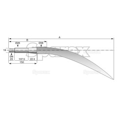 Ząb ładowacza - Zakrzywiony 680mm, (Gwiazda) Zastępuje: 5068018 