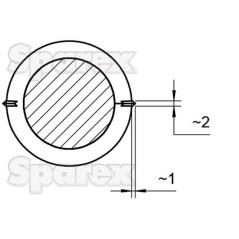 Ząb ładowacza - Zakrzywiony 680mm, Wielkość gwintu: M20 x 1.50 (Kwadrat) Zastępuje: 5068102 