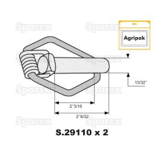 zabezpieczające Przetyczka, Sworzeń Ø10mm x 58mm 